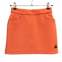 【美品】アディダス スカート オレンジ ダンボールニット 内側インナーパンツ  レディース M ゴルフウェア adidas