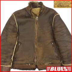 AVIREX アヴィレックス レザーフライトジャケット L 茶 本革 B-3 羊革 ムートン レザーフライトジャケット_サイズL一覧←SEULB屋着古← HS524