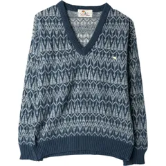 古着 Arnold Palmer 総柄 Vネック ニットセーター メンズL相当/eaa399776