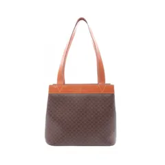 セリーヌ CELINE トートバッグ マカダム ダークブラウン PVCコーティングキャンバス レザー マカダム ショルダーバッグ レディース Used A