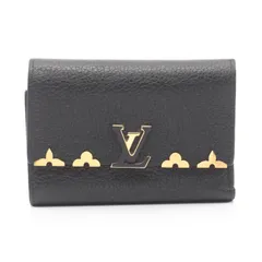 ルイ・ヴィトン LOUIS VUITTON 三つ折り財布 ポルトフォイユ カプシーヌ コンパクト M82764 ノワール レザー ポルトフォイユ カプシーヌ コンパクト レディース