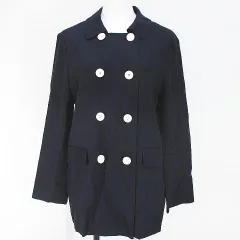 ジュンコシマダパート２ JUNKO SHIMADA part2 ステンカラー ジャケット 9 紺系 ネイビー 無地 ダブルボタン 袖スリット ストレッチのサムネイル