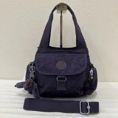 9845　KIPLING　キプリング 2way　ショルダーバッグ　ワンショルダー　肩がけ斜めがけ　パープル系　ナイロン　紐調節可能　ゴリラチャーム付き