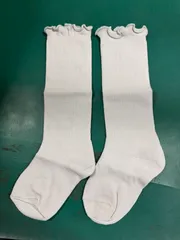 ＜在庫処分＞ 2足セット　秋冬 キッズ用 ニーハイソックス 中長丈 あったか 浅グレー Lサイズ  bu1