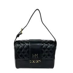 HANAE MORI(ハナエモリ) ハンドバッグ - 黒 キルティング/スタッズ/チェーン レザー