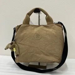 9893 KIPLING　キプリング 2way　ショルダーバッグ　ハンドバッグ　トートバッグ　ナイロン　ベージュ　ブラック　ゴリラチャーム付き　肩がけ斜めがけ　ショルダーストラップ調節可能