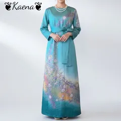 ❦Kaena❦　着物リメイク　辻ヶ花　ワンピース　ロング　マキシ　ドレス　訪問着　Aライン　ベルト紐　金彩　暈染　染め分け　正絹　シルク　結婚式　入学式　パーティー　ステージ衣装　フォーマル　オケージョン　セレモニー　ホテルランチ　観劇　同窓会