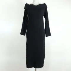 ZARA ザラ★ニットワンピース オフショルダー サイズM(USA) 黒系 無地 厚手 z18006