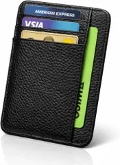 VIVIORA クレジットカードケース 本革 フラグメントケース クレカ マイナンバー スリム カード入れ 財布 名刺入れ パスケース 薄型 カードホルダー (ブラック)