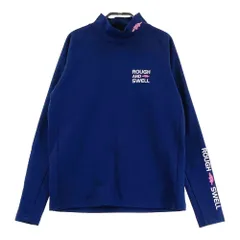 サイズ：M ROUGH&SWELL ラフアンドスウェル  ハイネック長袖Tシャツ 裏起毛  ネイビー系 [240101528789] ゴルフウェア レディース ストスト