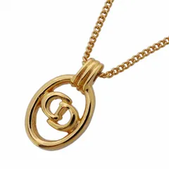 ★SALE【6jab0624】クリスチャンディオール ネックレス CDロゴ GPメッキ ゴールド【中古】レディース