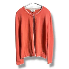 TRUSSARDI トラサルディ カシミヤニット カーディガン バイカラー 長袖 羽織り 上着 カシミヤ100% レディース サイズ38 サーモンピンク 秋 久喜倉庫店 4 No.K 1467