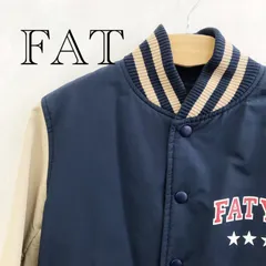FAT スタジャン ジャケット ブルゾン TITCH ネイビー×ベージュ メンズ ファッションのサムネイル