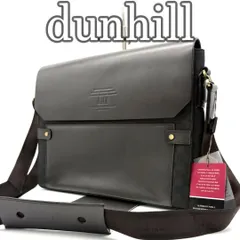 ダンヒル dunhill ショルダーバッグ メッセンジャーバッグ キャンバス レザー切替 ダークブラウン メンズ ビジネスバッグ A4収納可能 斜め掛け 通勤 通学 フラップ式 多ポケット 書類 タブレット収納