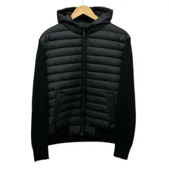 DAKS(ダックス) ダウンジャケット サイズLL メンズ美品  - 黒 長袖/ジップアップ/フード着脱可/ニット素材切替/冬