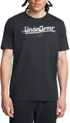 アンダーアーマー メンズ トップス Tシャツ Under Armour Mens Baseball Script Short Sleeve TShirt Black ブラック