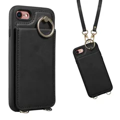 ブラック おしゃれ 人気 可愛い 2022 SE3 SE3 SE2 SE2 SE2 あいほん アイホン スタンド 斜め掛け カード収納 肩掛け PUレザー ストラップ ショルダー iPhone7 第2世代 スマホケース 第3世代 se カード iPhone8 