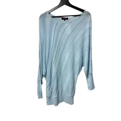  Reflect リフレクト ドルマンニット チュニック丈 ブルー ラメ 9 2000000213125【MN22】