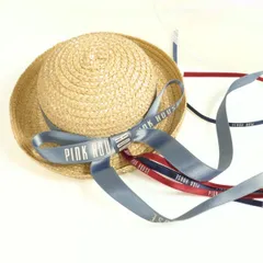 【極美品】ピンクハウス★たっぷりリボンの麦藁帽子が可愛い！　コサージュコーム　ヘアアクセサリー　＊so044