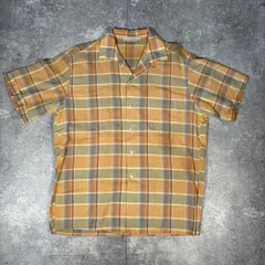 McGREGOR マックレガー 50's チェック柄 開襟シャツ イエロー コットン アメリカ製 ボックスシルエット ML