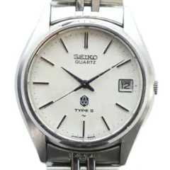 セイコー SEIKO 4622-8000 TYPE II タイプ2 腕時計 ヴィンテージ アンティーク ウォッチ クォーツ デイト カレンダー付き シルバー色 ■GY18 /MQ