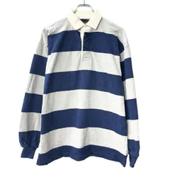 BARBARIAN 長袖 ボーダーポロシャツ XL グレー ネイビー プルオーバー ラガーシャツ コットン トップス 秋物 a802-5787