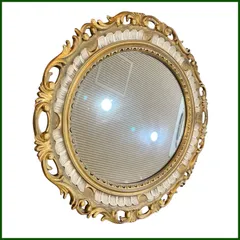 中古 ●メーカー不明●アンティーク調ウォールミラー 壁掛け 洋風　彫刻 インテリア