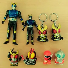 [TK]仮面ライダー ソフビ人形 キーホルダー / アバレンジャー ソフビ人形 / ウルトラマン 指人形 まとめ売り 8点セット