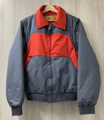 古着 Camel キャメル 中綿ジャケット 袖取り外し可 サイズS グレー × レッド