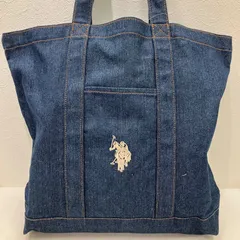 9840　U.S. POLO ASSN.ユーエスポロアッスン　デニム　トートバッグ　ハンドバッグ　ビッグトート　デニム　ホース刺繍　大容量　肩がけ