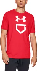 アンダーアーマー メンズ トップス Tシャツ Under Armour Mens Baseball Plate Short Sleeve TShirt RedWhite ホワイト