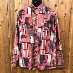 90's USA製 Wrangler COWBOY CUT REGULAR FIT ラングラー メンズXL TAILS 17-36 長袖 ボタンダウンシャツ ウエスタンシャツ コットンシャツ 総柄 幾何学模様 インディアン ネイティブアメリカン ビンテージ古着