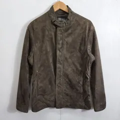 FIRST DOWN ファーストダウン ジップアップ ジャケット ライダース スエード調 ポリエステル ブラウン系 M B549