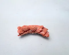 ヴィンテージ 天然珊瑚 帯留め 菊花 重6.74g