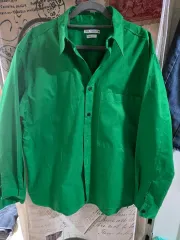 ザラ ZARA 緑 シャツ レギュラーフィット 38