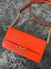 マイケルコース チェーン ウォレット ショルダー バッグ オレンジ ★