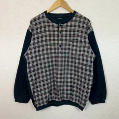 BURBERRY LONDON バーバリーロンドン ヘンリーネックシャツ チェック柄 ブラック Lサイズ メンズ 古着 モード クラシックのサムネイル