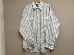 wrangler ラングラー　長袖シャツ　紺タグ　ストライプ　ホワイト　80s usa製　ビンテージ　古着