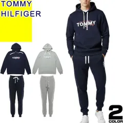 トミーヒルフィガー TOMMY HILFIGER パーカー スウェットパンツ スウェット 上下 メンズ セットアップ 薄手 ロゴ プリント 大きいサイズ ブランド 裏起毛 おしゃれ 紺色 ネイビー 09T4530 09T4531