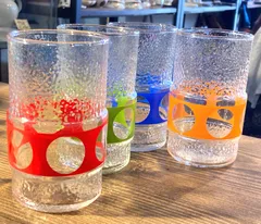 MP142) HOYAクリスタル 保谷ガラス 昭和レトロ グラス 4点 セット 現状品