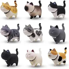特別価格　パーティー小物 プレゼント 人気 ダーク系 可愛い 誕生日 新築祝い マイクロ風景飾り ガーデン 庭 玄関 盆栽 車内アクセサリー かわいい 飾り物 卓上 インテリア ミニフィギュア 雑貨 猫グッズ 9個セット 置物 猫 働物フィギュア