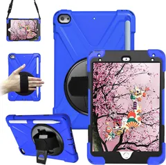 ハンドストラップ 肩掛けー スタンド ショルダーストラップ 衝撃吸収 傷つけ防止 耐衝撃 シリコン ペンシル収納 回転 SIBEITTU 頑丈 ペンホルダー 仕事用 2019 防塵 ケース ハード ケース 子供 mini5 キッズ iPad アイパッドミニ4