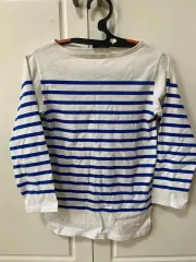 SAINT JAMES セントジェームス 白 青 ストライプ Tシャツ xxs