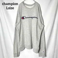 【Champion】チャンピオン 刺繍ロゴ オーバーサイズ スウェット トレーナー プルオーバー グレー US古着 USA輸入 Lsize