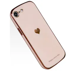 【数量限定】iPhone8 / 7 / SE ケース 第2/3世代 兼用 かわいい メッキ加工 レンズ保護 キャラクター tpu ソフト ストラップホール付き 耐衝撃 軽量 iPhone8 カバー (iPhone SE2/7/8/SE3 ピンク)