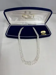 天然水晶ネックレス SILVER ケース 保証書付き
