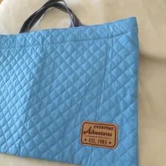 【入園入学準備】図書袋、トートバッグ、レッスンバッグ　水色キルティングバッグ
