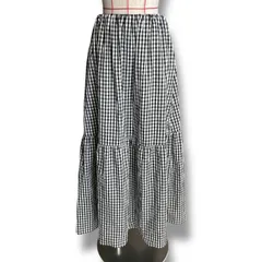 新品 タグ付 未使用 To b. by agnes b. トゥービーバイアニエスベー ギンガムチェックスカート ロングスカート ギンガムチェック柄 ブラック ホワイト 黒 白 サイズ40 レディース 春 ゴーゴー古着マルイ北千住店 22 No.1661