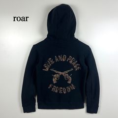美品〉roar ロアー【S相当】スタッズ ジップアップパーカー 二丁拳銃 