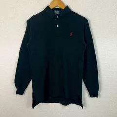 Polo by Ralph Lauren ポロバイラルフローレン 長袖 ポロシャツ ロゴ刺繍 ブラック Mサイズ メンズ 古着 アメカジ ストリート